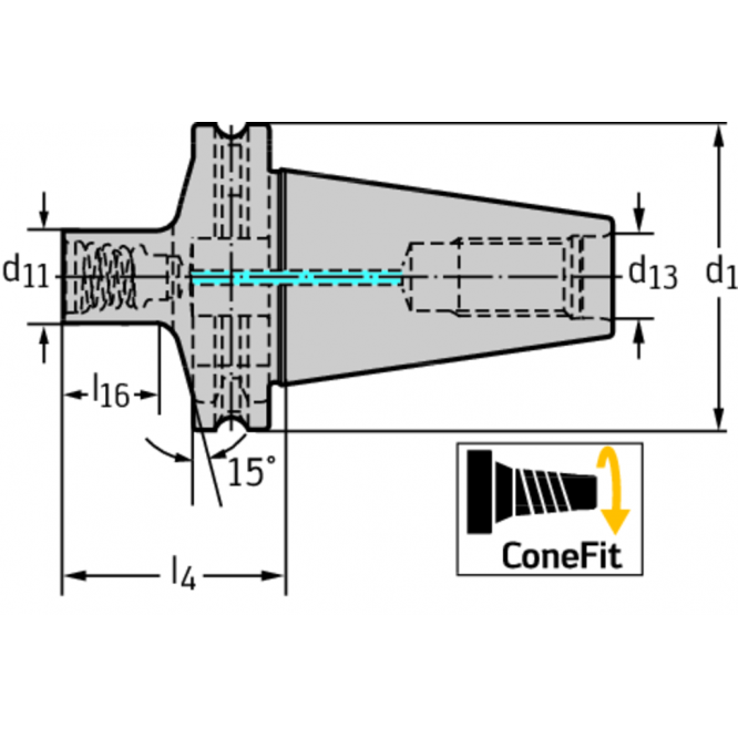 Adaptor DIN 69871 A AK641.S40.E20.046