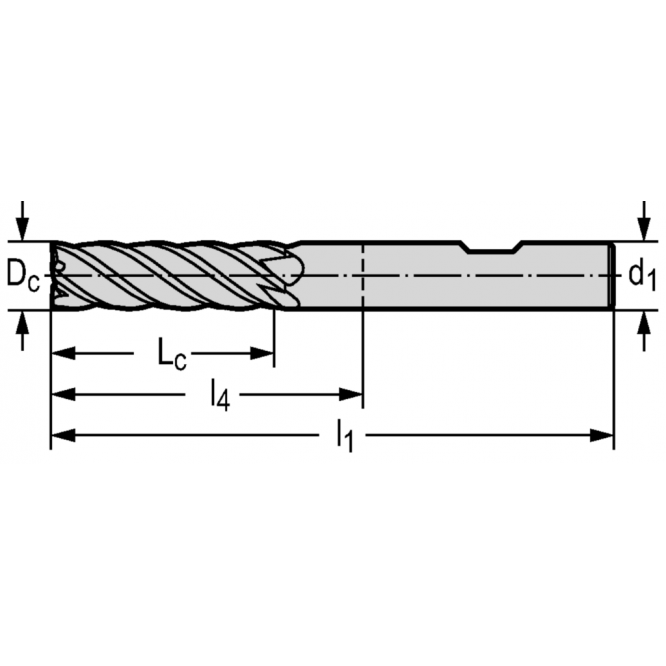 Freze cilindro-frontale/de canelare din carbură metalică MC230 • Advance • Xill·tec<sup>®</sup> • coadă DIN 6535 HB • metric • flute helix angle 38° • center cutting capability • WK40TF • Dc=10mm • Z=5
