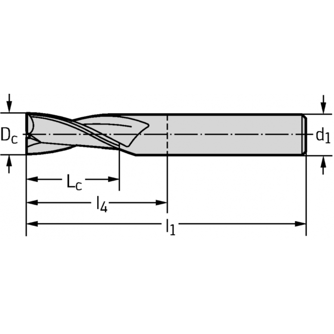 Freze cilindro-frontale/de canelare din carbură metalică ME232 • Perform • coadă DIN 6535 HA • metric • flute helix angle 35° • center cutting capability • WJ30ED • Dc=3mm • Z=2