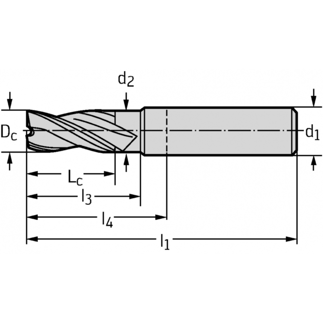 Freze cilindro-frontale/de canelare din carbură metalică ME232 • Perform • coadă DIN 6535 HA • metric • flute helix angle 35° • Rază lungă de acţiune • center cutting capability • WJ30ED • Dc=3mm • Z=3