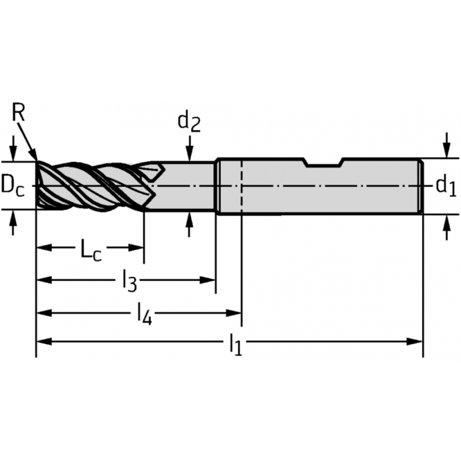 Freze cilindro-frontale/de canelare din carbură metalică MC324-18.0W3B200C-WJ30TF