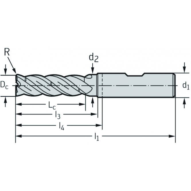 Freze cilindro-frontale din carbură metalică MD133-08.0W5L040D-WJ30RA