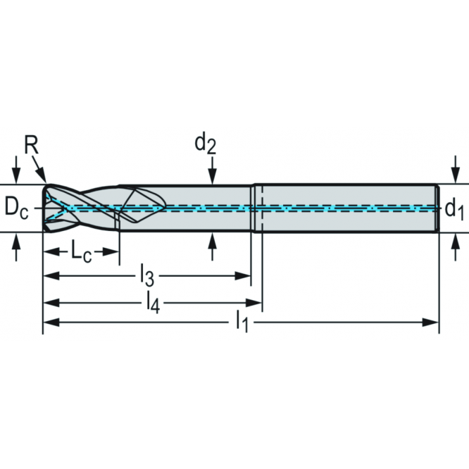 Freze cilindro-frontale/de canelare din carbură metalică MD266 • Supreme • coadă DIN 6535 HA • metric • flute helix angle 30° • Rază lungă de acţiune • center cutting capability • WJ30UU • Dc=10mm • Z=2