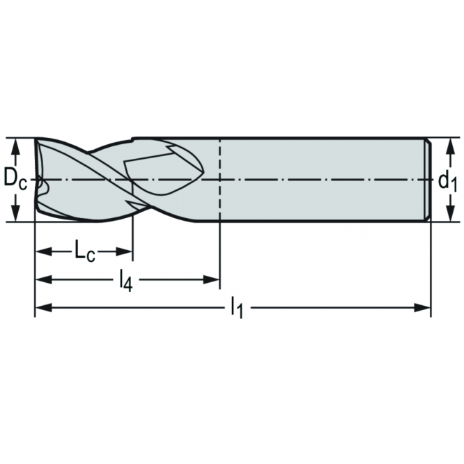 Freze cilindro-frontale/de canelare din carbură metalică ME232 • Perform • coadă DIN 6535 HA • metric • flute helix angle 35° • center cutting capability • WJ30ED • Dc=4mm • Z=3