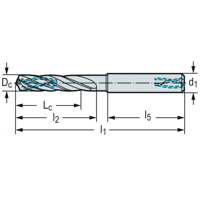 Burghiu elicoidal din carbură masivă cu 3 caneluri DC183 • Supreme • X·treme Evo 3 • Krato·tec™ • 8xD • coadă DIN 6535 HA • point angle 135° • WJ30EY • Dc=12mm