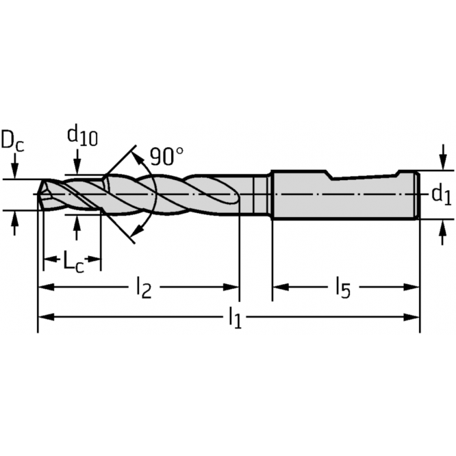 Burghie elicoidale din carbură metalică DC260-03-06.800F0-WJ30ET