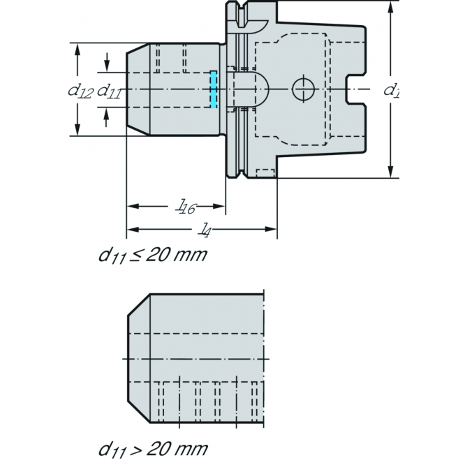 Adaptor Weldon DIN 69893-1 A A170...HSK A170.7.100.100.16.HSK