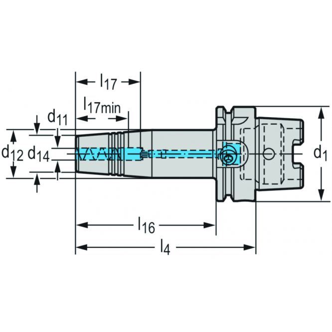 DIN 69893-1 A slim hydraulic expansion chuck AB019-H • metric • Pentru scule cu coadă conform DIN 1835 forma A • d1=100 • d11=10