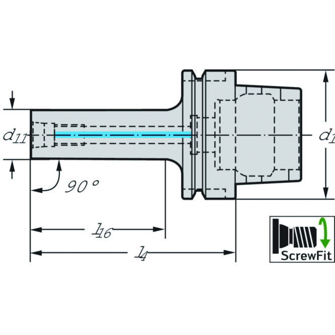 Adaptor DIN 69893-1 A AK531 AK531.H63A.T45.090CO