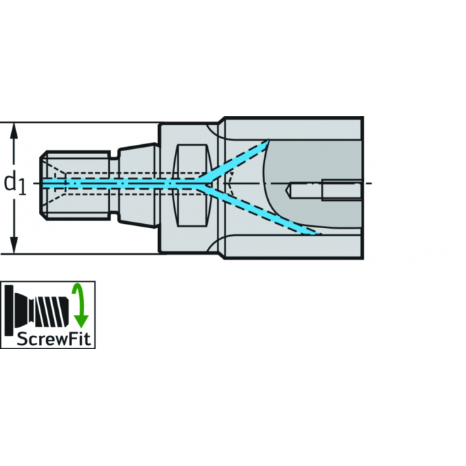 Lărgitor/Alezor cu două muchii aşchietoare – corp de bază B3220G.T36.41-55.Z2