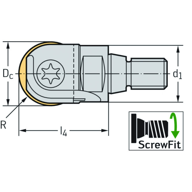 Freză de copiere pentru finisare F2139.T18.020.Z02.10