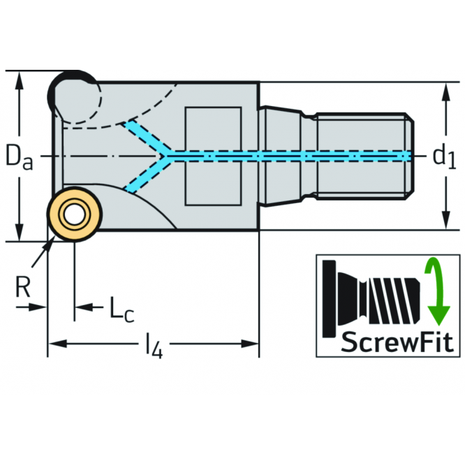 Freze de copiere cu plăcuţe rotunde F2334.T22.025.Z03.04