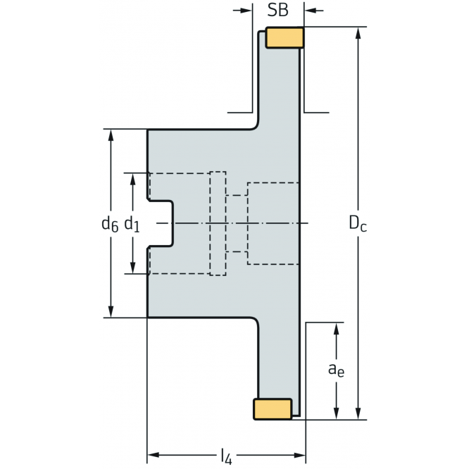 Freză cu disc pentru canelare prin frezare F4253.BN27.100.Z05.14R
