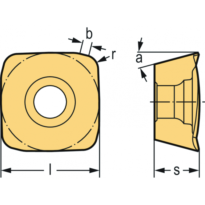 Pătrate pozitive SDMX ...-E27 • clearance angle major=15° • WSM35S • Tigertec Silver • Corner radius=1mm • wiper edge length=0,8mm