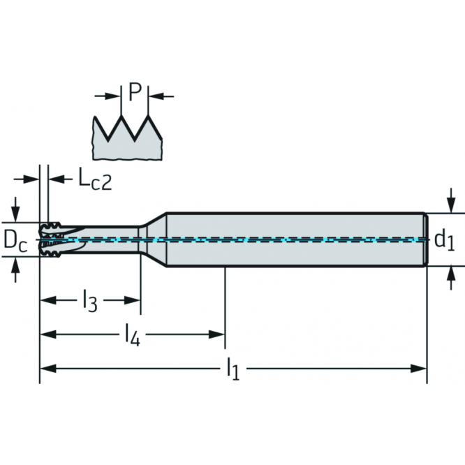 Freze orbitale de găurit-filetat TC685 • Supreme • G • WB10RC • ≤2xD • coadă DIN 6535 HA • coolant exit style code: ieşire axială concentrică • threads per inch=28 • Dc=7,5mm
