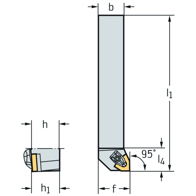 Sculă cu coadă – fixare rigidă DWLNL3232P10