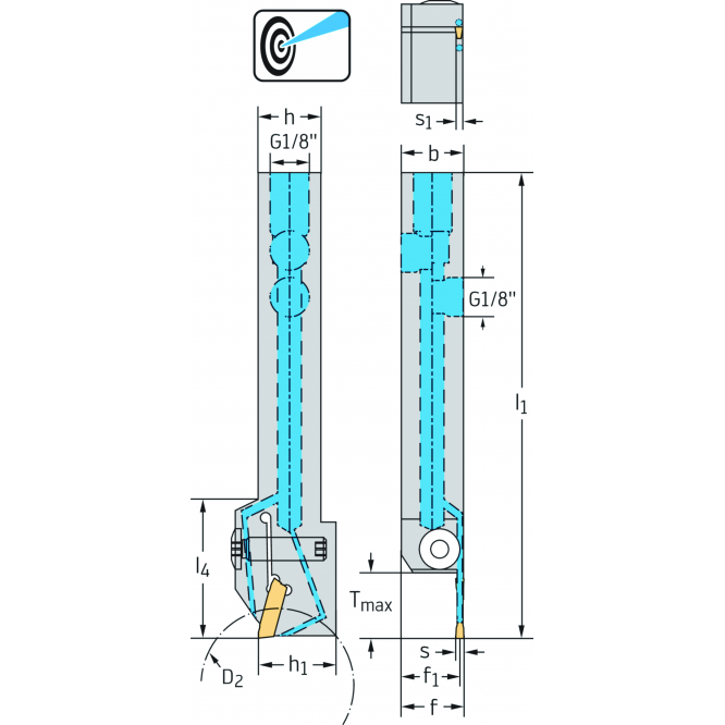 Sculă cu coadă – canelare radială G1011...-P G1011.1616L-2T21GX24-P