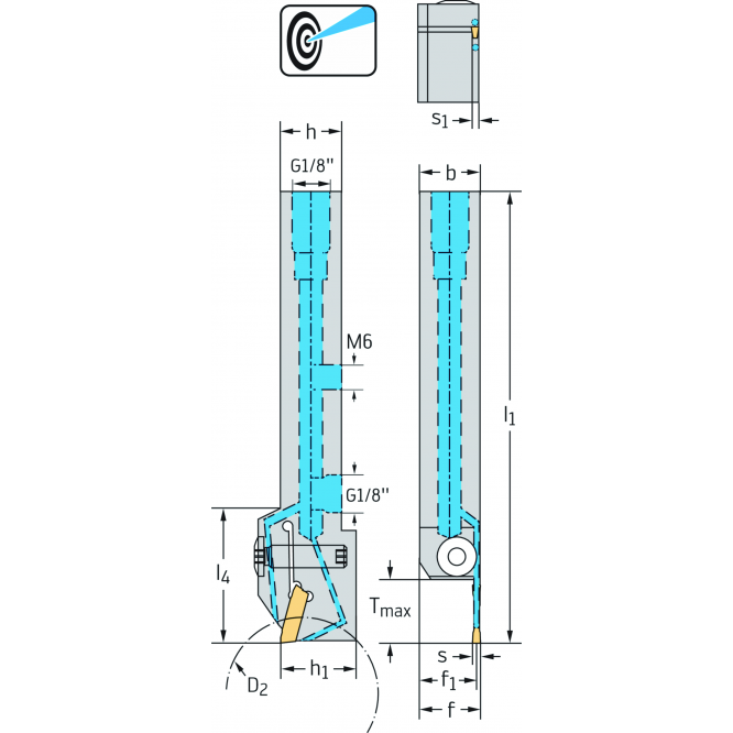Sculă cu coadă – canelare radială G1011...-P G1011.2020L-3T12GX24-P