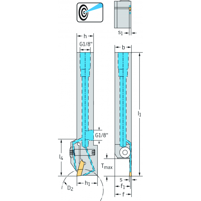 Sculă cu coadă – canelare radială G1011...-P G1011.12L-2T15GX16-P
