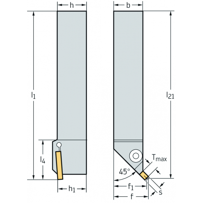 Sculă cu coadă – – Universal ă 45° G1551.16R-T6GX24